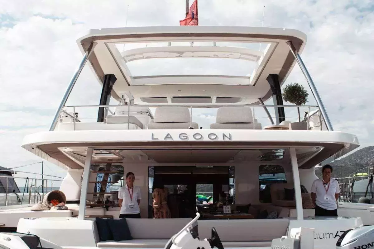 Valium by Lagoon - Special Offer for a private Power Catamaran Charter in Corfu with a crew